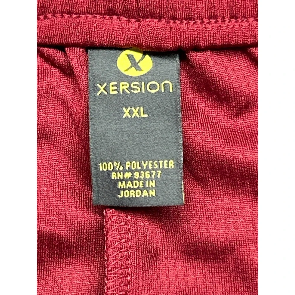 Xersion Sweatpants Mens 2XL Red Burgunday Side Snap Button Polyester Pull On New